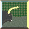 Scarf "GRAPHITE BULL" silk 65x65 by Kokosha - Scarves