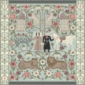 Shawl "WEDDING" wool 135x135 on a light background by Kokosha - Shawls