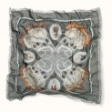 Shawl "LACE" wool 135x135 on grey background by Kokosha - Shawls