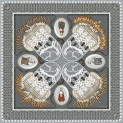 Shawl "LACE" wool 135x135 on grey background by Kokosha - Shawls