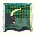 Scarf "GRAPHITE BULL" silk 65x65 by Kokosha - Scarves