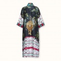 Kimono "FROM THE WOOD" silk on a dark background by Kokosha - Kimono