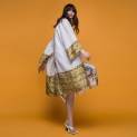 Kimono "TILES" linen with silk trim and embroidery by Kokosha - Kimono