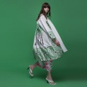 Kimono "SUMMER GARDEN" linen with silk trim and embroidery by Kokosha - Kimono