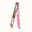 Twilly "ON THE SEA" silk 5x85 on a pink background by Kokosha - Twillies