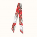 Twilly "LACE" silk 5x85 on a coral background by Kokosha - Twillies