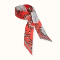 Twilly "LACE" silk 5x85 on a coral background by Kokosha - Twillies