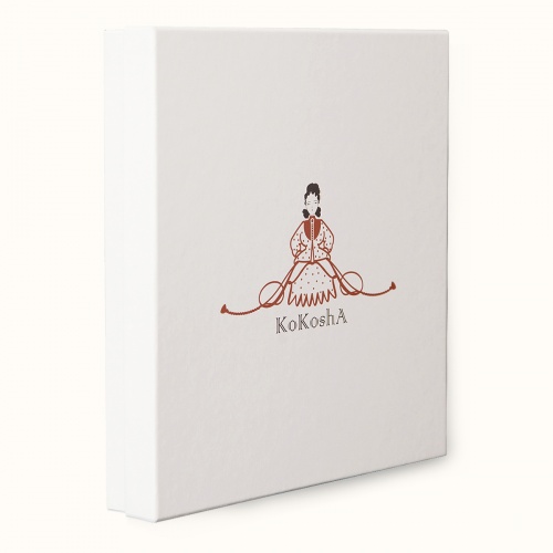 Scarf "POLKAN AND SOLDIERS" cashmere 135x135 on grey background by Kokosha - Shawls