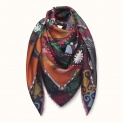 Shawl "LOKAI" wool 135х135 on the orange background