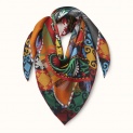 Scarf "Lokai" silk 90x90 on the orange background