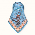 Scarf "MINOAN AQUARIUM" silk 65x65 on a light blue background by Kokosha - Scarves