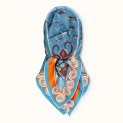 Scarf "MINOAN AQUARIUM" silk 65x65 on a light blue background by Kokosha - Scarves