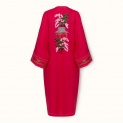 Kimono "SAKURA NO HANA" linen on a red background by Kokosha - Kimono