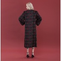 Dress "FLORAL" silk on a black background