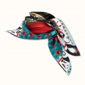 Scarf "From the Wood" silk 65x65 on a black background
