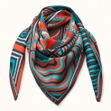 Scarf "Nereditsa red" silk-twill 90x90