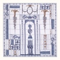 Scarf "TILES ON WHITE" silk 90x90 by Kokosha - Scarves