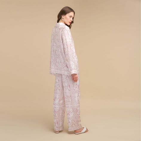 Pajamas "MUSICIANS" pink cotton-silk by Kokosha - Pajamas