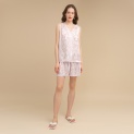 Pajamas with shorts "MUSICIANS" pink cotton-silk by Kokosha - Pajamas