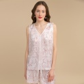 Pajamas with shorts "MUSICIANS" pink cotton-silk by Kokosha - Pajamas