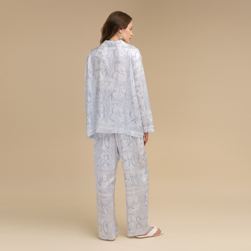 Pajamas "MUSICIANS" blue cotton-silk by Kokosha - Pajamas
