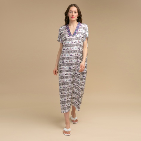 Dress-tunic "DISTAFF" silk by Kokosha - Dresses