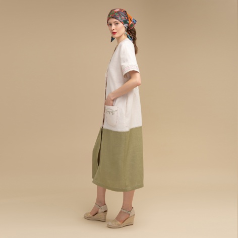 Dress "WITH A BOUQUET" linen by Kokosha - Dresses