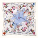 Scarf "PORCELAIN" silk 90x90 on a blue background by Kokosha - Scarves