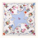 Scarf "PORCELAIN" silk 90x90 on a blue background by Kokosha - Scarves