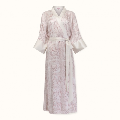 Kimono "MUSICIANS" pink cotton-silk by Kokosha - Pajamas