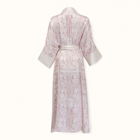 Kimono "MUSICIANS" pink cotton-silk by Kokosha - Pajamas