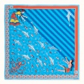 Scarf "MINOAN AQUARIUM" silk 65x65 on a blue background by Kokosha - Scarves