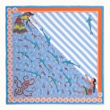 Scarf "MINOAN AQUARIUM" silk 65x65 on a light blue background by Kokosha - Scarves