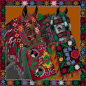 Scarf "LOKAI" silk 65x65 on the orange background