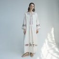 Dress "EWE" linen on an almond background by Kokosha - Dresses