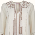Dress "EWE" linen on an almond background by Kokosha - Dresses