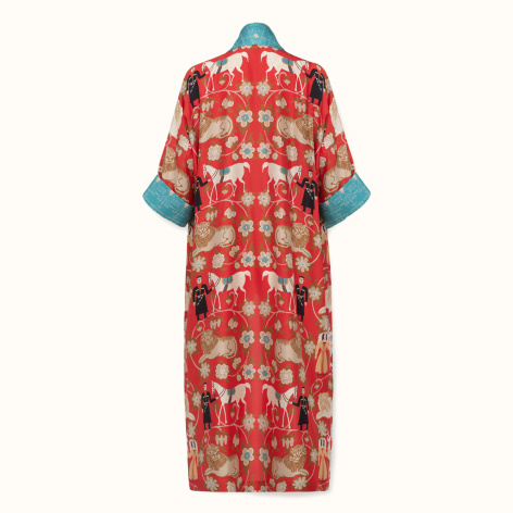 Kimono "WEDDING" silk on a red background by Kokosha - Kimono