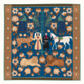 Scarf "WEDDING" silk 90x90 on a blue background by Kokosha - Scarves