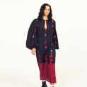 Dress "DESERT FLOWERS" silk on a black background by Kokosha - Dresses