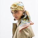 Scarf "COLCHIS" silk 90x90 on a pink background by Kokosha - Scarves