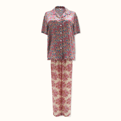 Shirt "IKOKU" cotton-silk on a pink background by Kokosha - Shirts and trousers