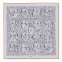 Shawl "MUSICIANS" wool 135x135 on a grey background by Kokosha - Shawls