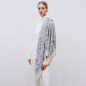 Shawl "MUSICIANS" wool 135x135 on a grey background by Kokosha - Shawls