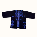 Jacket "DESERT FLOWERS" wool with blue embroidery by Kokosha - Cardigans