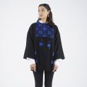 Jacket "DESERT FLOWERS" wool with blue embroidery by Kokosha - Cardigans