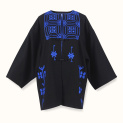 Jacket "DESERT FLOWERS" wool with blue embroidery by Kokosha - Cardigans