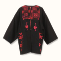 Jacket "DESERT FLOWERS" wool with red embroidery by Kokosha - Cardigans