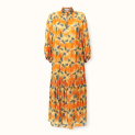 Dress "IKOKU" cotton-silk on an orange background by Kokosha - Dresses