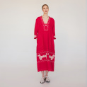 Dress "COLCHIS" linen on red background by Kokosha buy online