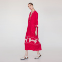 Dress "COLCHIS" linen on red background by Kokosha buy online